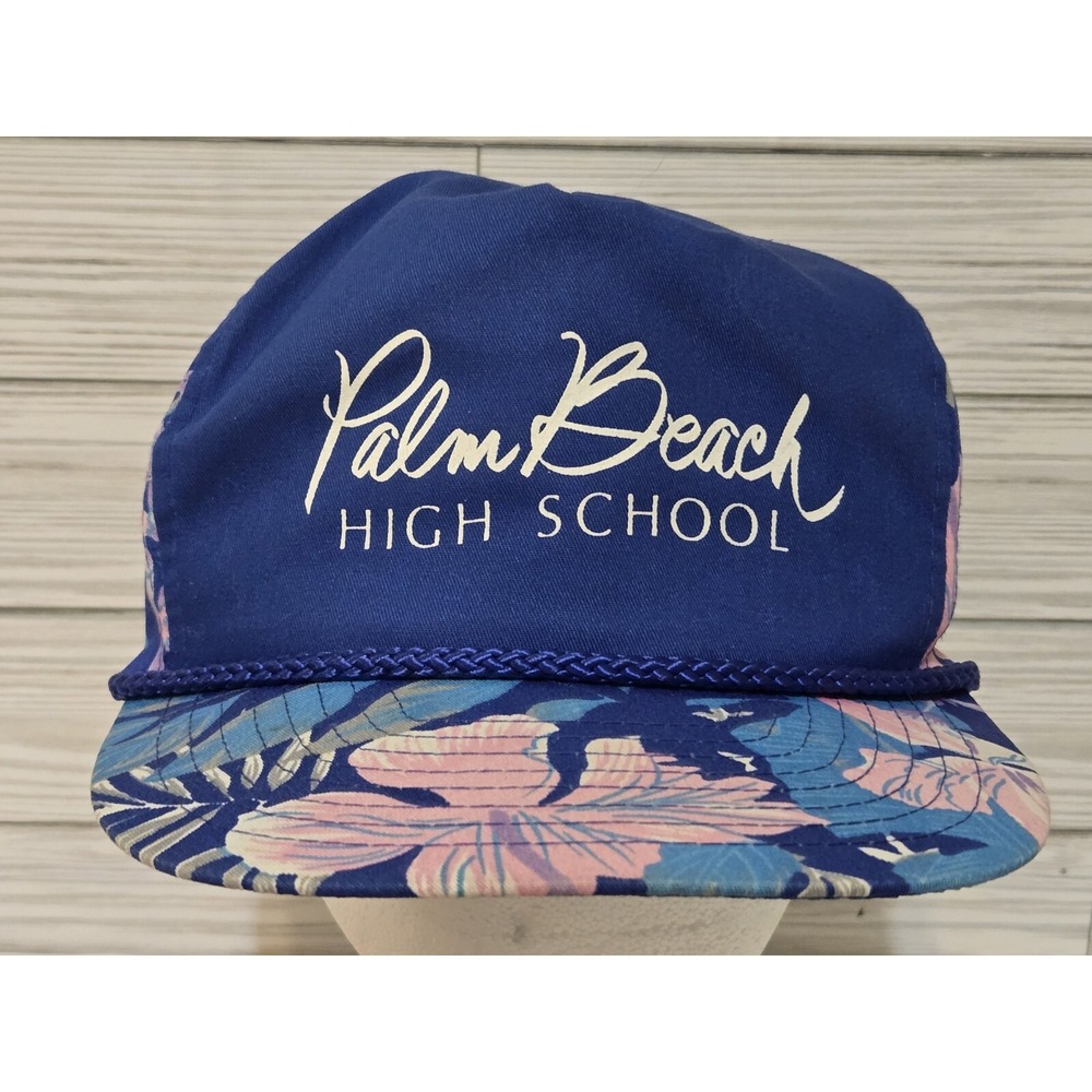 Palm Beach High School‎ Hat Snapback Blue Cap Vintage Floral